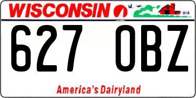 WI license plate 627OBZ
