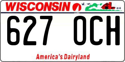WI license plate 627OCH