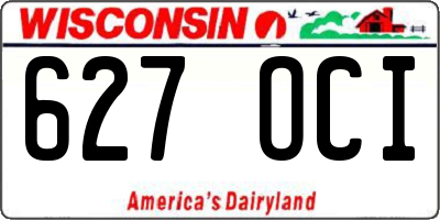 WI license plate 627OCI