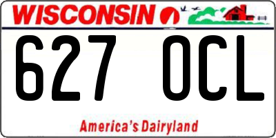WI license plate 627OCL