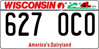 WI license plate 627OCO