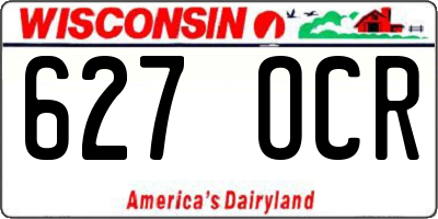 WI license plate 627OCR