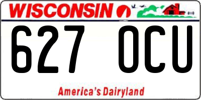 WI license plate 627OCU