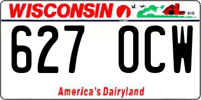 WI license plate 627OCW