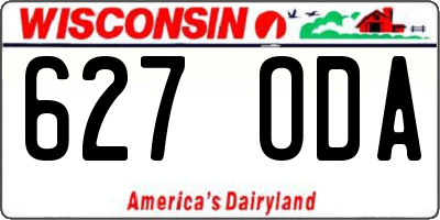 WI license plate 627ODA