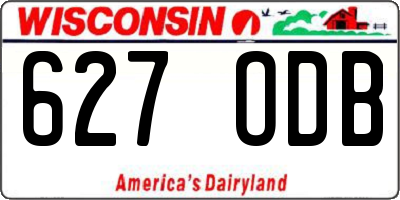 WI license plate 627ODB