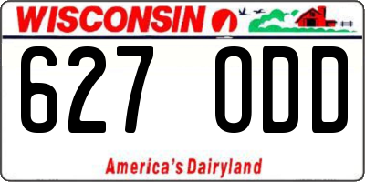 WI license plate 627ODD