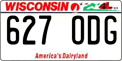 WI license plate 627ODG