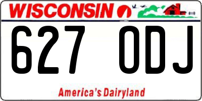 WI license plate 627ODJ