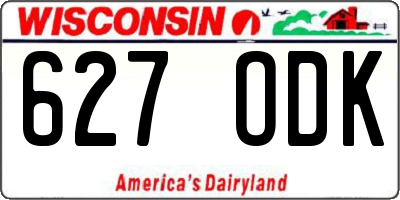 WI license plate 627ODK