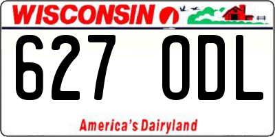 WI license plate 627ODL
