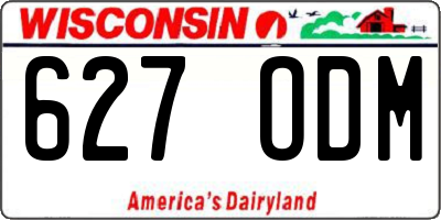 WI license plate 627ODM