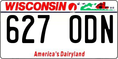 WI license plate 627ODN