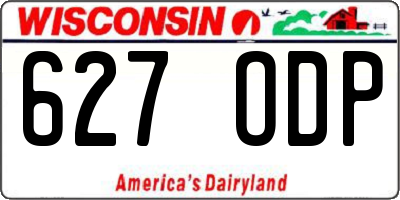 WI license plate 627ODP