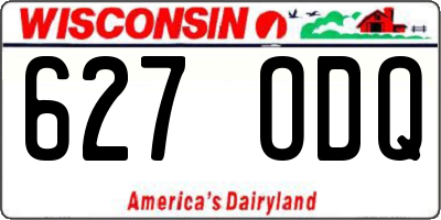 WI license plate 627ODQ
