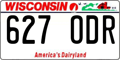 WI license plate 627ODR