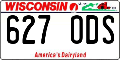 WI license plate 627ODS