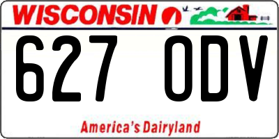 WI license plate 627ODV