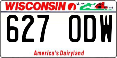 WI license plate 627ODW