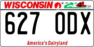 WI license plate 627ODX