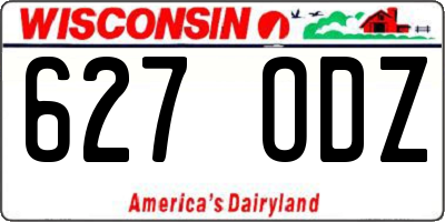 WI license plate 627ODZ