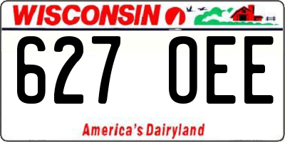 WI license plate 627OEE
