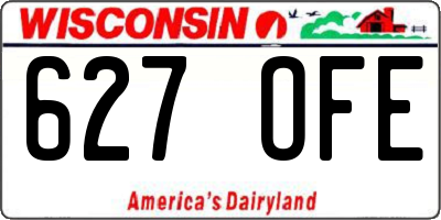 WI license plate 627OFE