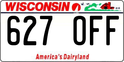 WI license plate 627OFF