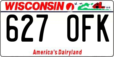 WI license plate 627OFK