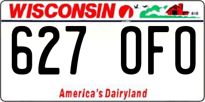 WI license plate 627OFO