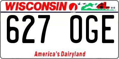 WI license plate 627OGE