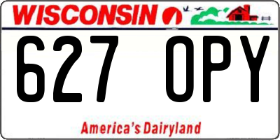 WI license plate 627OPY