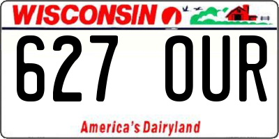 WI license plate 627OUR