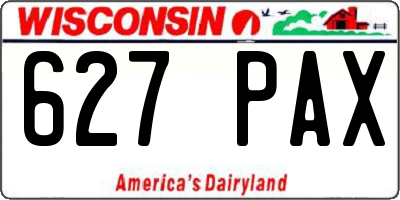 WI license plate 627PAX