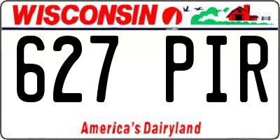 WI license plate 627PIR