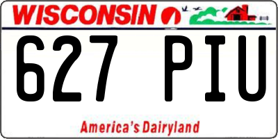 WI license plate 627PIU