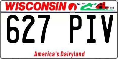WI license plate 627PIV