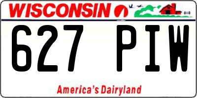 WI license plate 627PIW