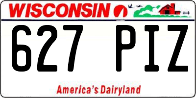 WI license plate 627PIZ