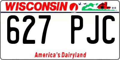WI license plate 627PJC