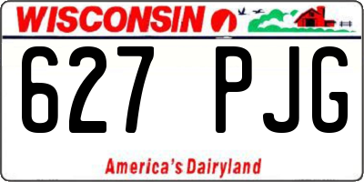 WI license plate 627PJG