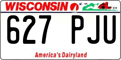 WI license plate 627PJU