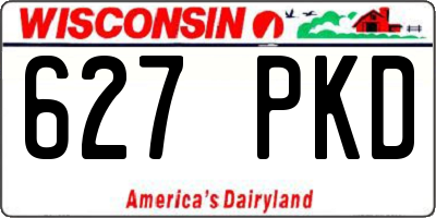 WI license plate 627PKD