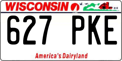 WI license plate 627PKE