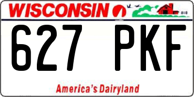 WI license plate 627PKF