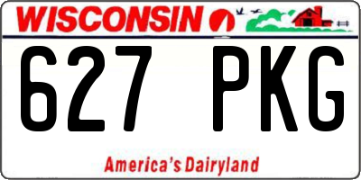 WI license plate 627PKG