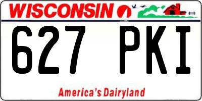 WI license plate 627PKI