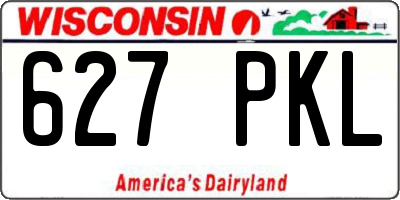 WI license plate 627PKL