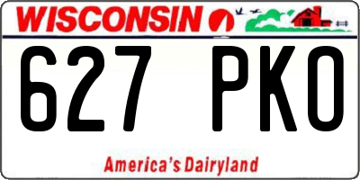WI license plate 627PKO