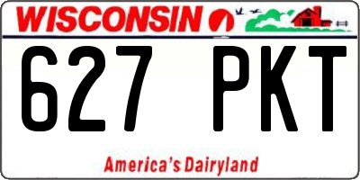 WI license plate 627PKT
